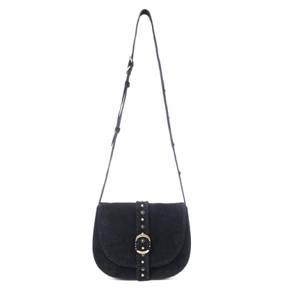 Myra Yellowstone Iron Frontier Suede Leather Bag in Jet Black