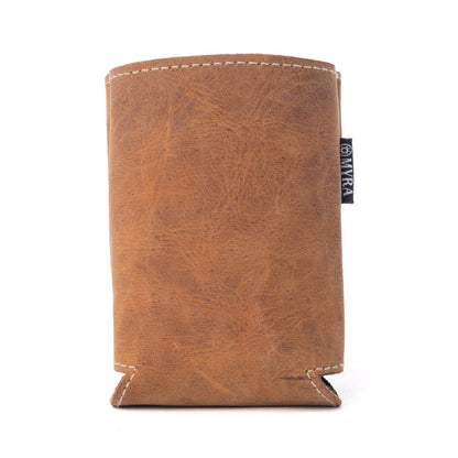 Myra Birch Valley Hairon Leather Beer Can Holder in Dusty Caramel