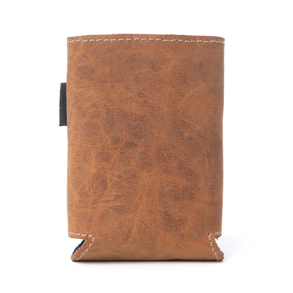 Myra Birch Valley Hairon Leather Beer Can Holder in Dusty Caramel