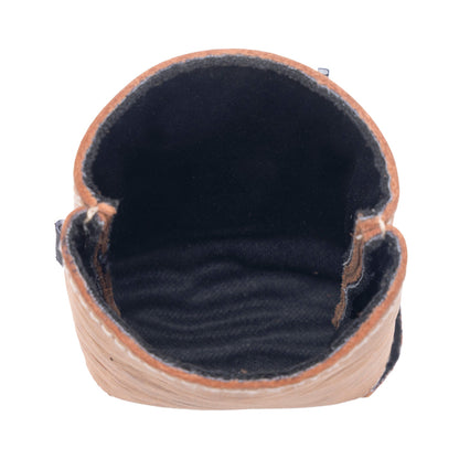 Myra Birch Valley Hairon Leather Beer Can Holder in Dusty Caramel