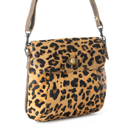BULLSEYE LEATHER AND HAIRON BAG