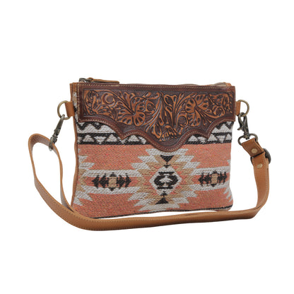 SANSA CHEVRON HANDTOOLED BAG