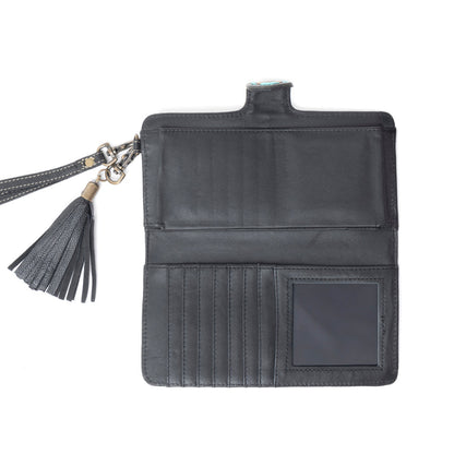 Western Swing Hand-Tooled Wristlet Wallet