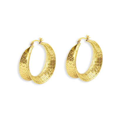 Bundled Sun Rays Gold Tone Earrings