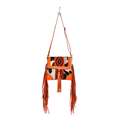 Tonga Ridge Canvas & Hairon Bag In Orange