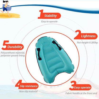 1pc Inflatable Surfboard With Handle For Beach Surfing Swimming