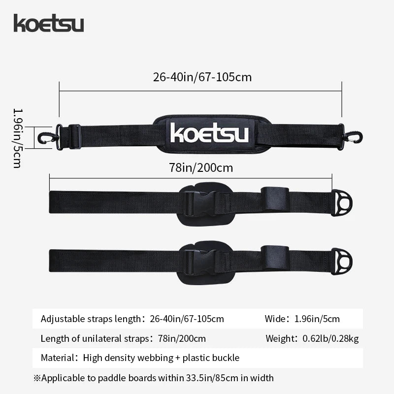 KOETSU Adjustable SUP Paddle Board Shoulder Strap - Comfortable