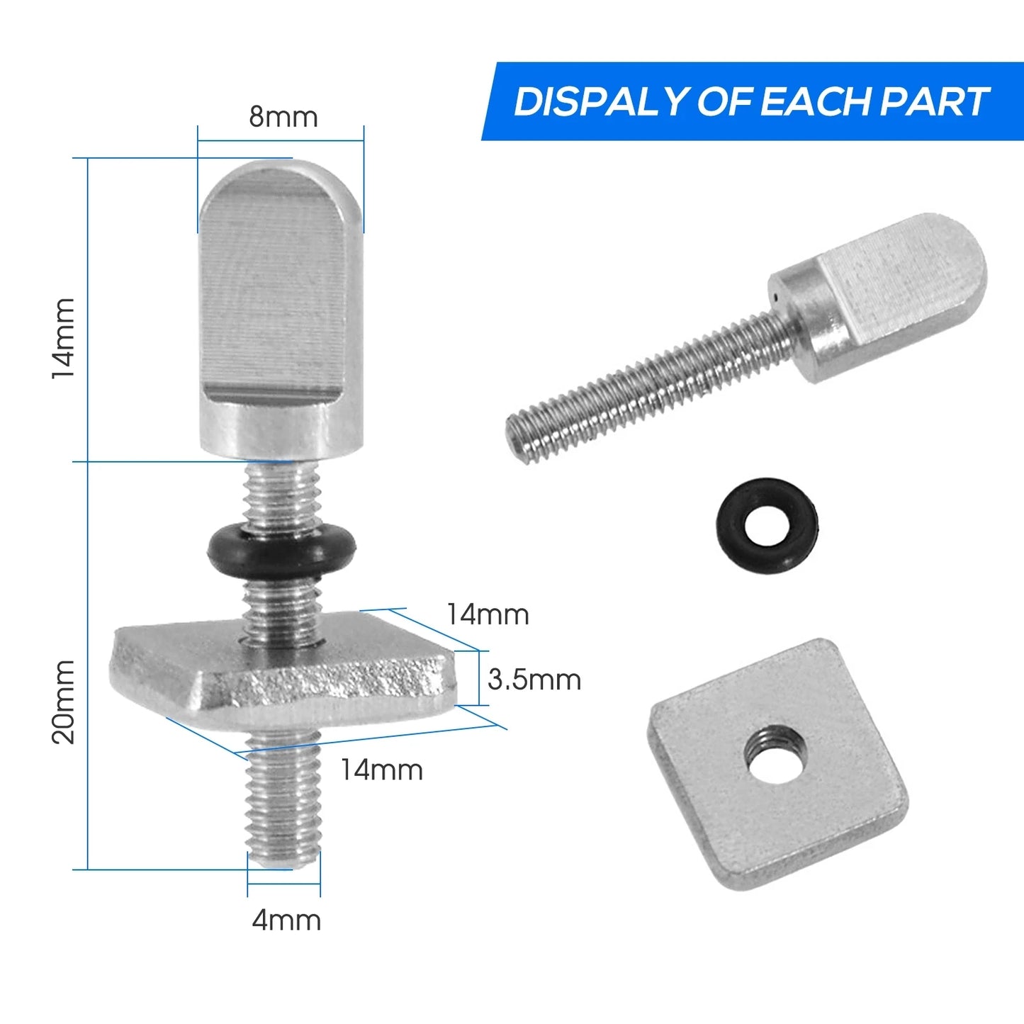 3/6Pcs Stainless Steel Surfboard Fin Screw M4 Surf Fin Bolts Longboard