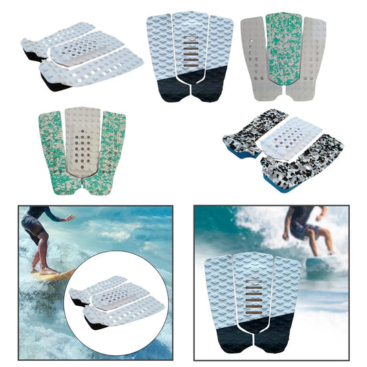 3Pcs Deck Grip Mat Adhesive Anti Slip Surfboard Traction Pad Deck Pad