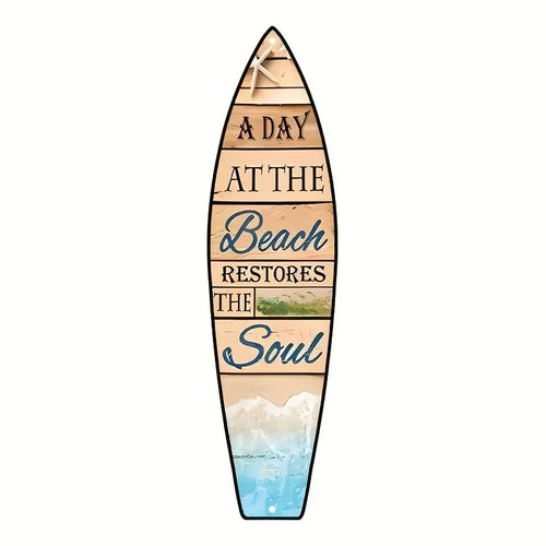 Tiki Bar Surfboard Wooden Sign Beach Themed Decor Decorative Wall Sign