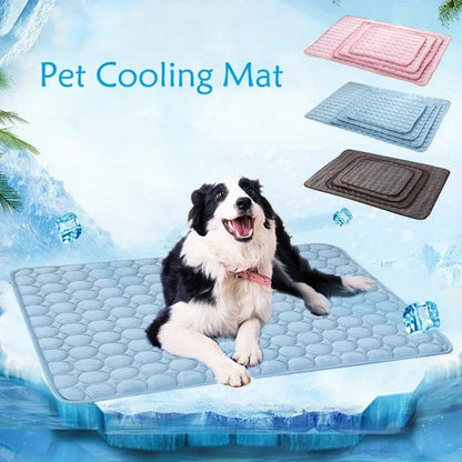 Summer Pet Ice Pad Cool Sleeping Mat Breathable Ice Silk Washable Pet Bed Durable Dog Cat Cushion Pet Supplies for Home Outdoor