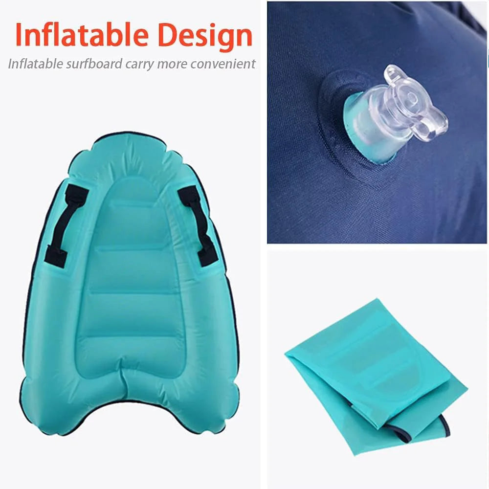 1pc Inflatable Surfboard With Handle For Beach Surfing Swimming