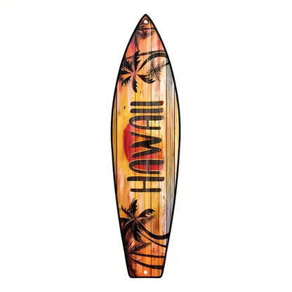 Tiki Bar Surfboard Wooden Sign Beach Themed Decor Decorative Wall Sign