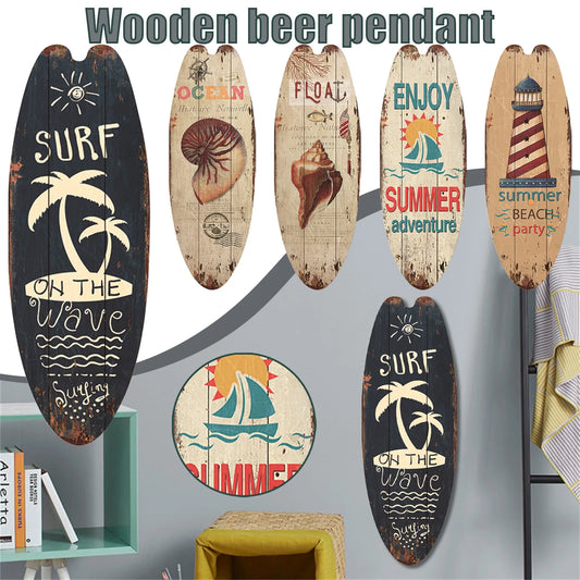 Beach Ocean Theme Surfboard Wooden Leisure Home Party Festival Hanging