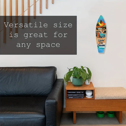 Tiki Bar Surfboard Wooden Sign Beach Themed Decor Decorative Wall Sign