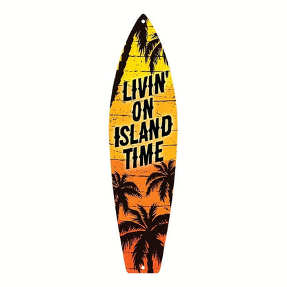 Tiki Bar Surfboard Wooden Sign Beach Themed Decor Decorative Wall Sign