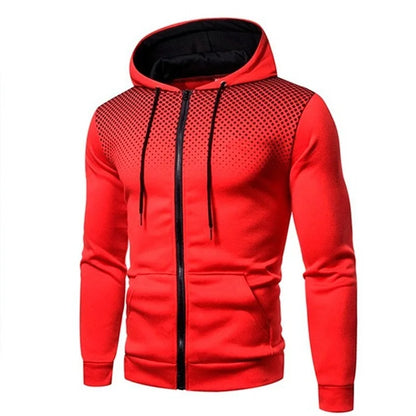 Men's Zip Up Hoodie – Polka Dot Pocket Sport Casual Sweatshirt