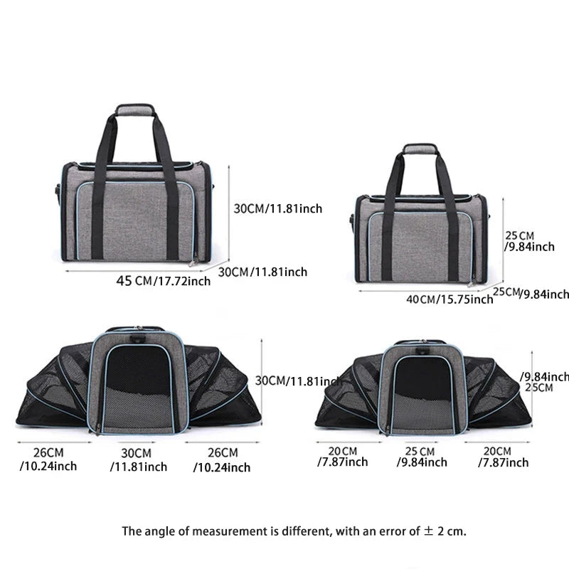 Pet Carrier Bag Foldable Small Dog Charter Carrying Cat Out Bag Expansion Pet Bag Mesh Breathable Expansion Foldable Handheld C