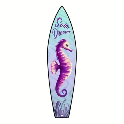 Tiki Bar Surfboard Wooden Sign Beach Themed Decor Decorative Wall Sign