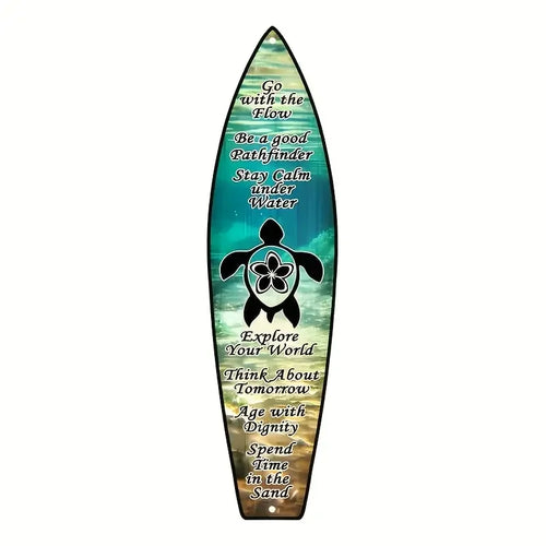 Tiki Bar Surfboard Wooden Sign Beach Themed Decor Decorative Wall Sign