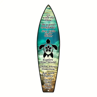Tiki Bar Surfboard Wooden Sign Beach Themed Decor Decorative Wall Sign