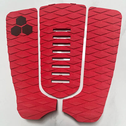 3 Piece/Set Black Red Surfboard Traction Pad Deck Grip Surf SUP Board