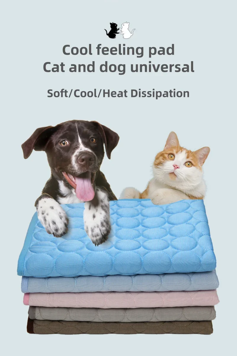 Summer Pet Ice Pad Cool Sleeping Mat Breathable Ice Silk Washable Pet Bed Durable Dog Cat Cushion Pet Supplies for Home Outdoor