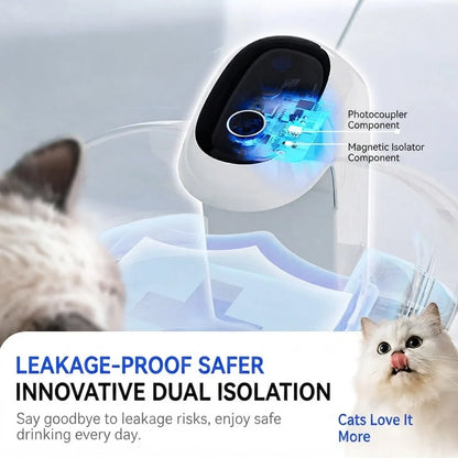 Pet Water Fountain Automatic Continuous Filtration of Fresh Water Large Capacity Transparent Design for Cat Pet Drin