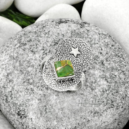 Star Natural Copper Green Turquoise Ring size-9 R-1290 SDR185482