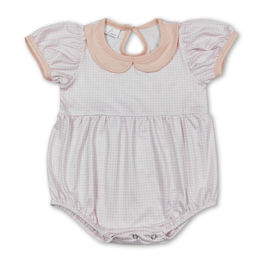 Pink plaid baby girls sprint summer romper