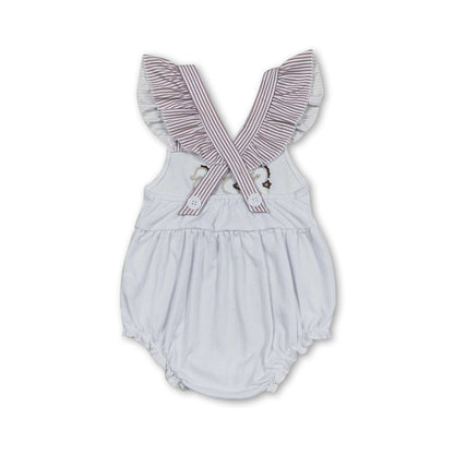 Flutter sleeves seahorse baby girls summer romper