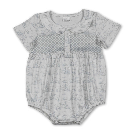 Short sleeves sheep baby boy summer romper