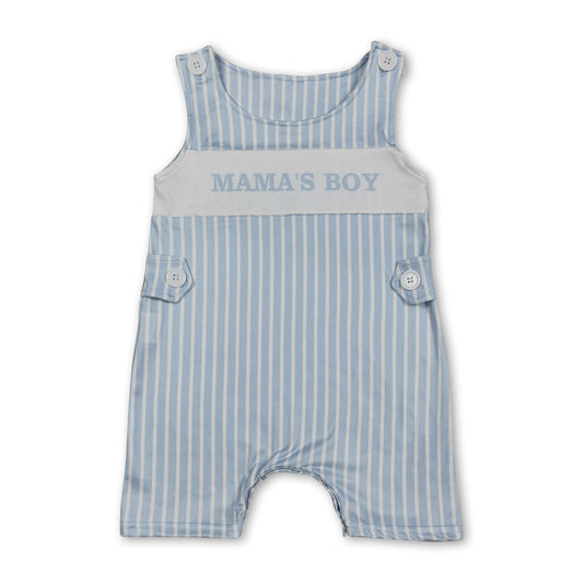 Sleeveless stripe mama's boy baby summer romper