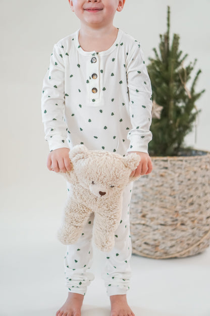 Tiny Trees Ribbed Bamboo 2pc Henley Pajamas