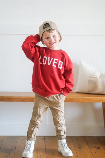 Loved Crewneck Sweatshirt - Red or Pink
