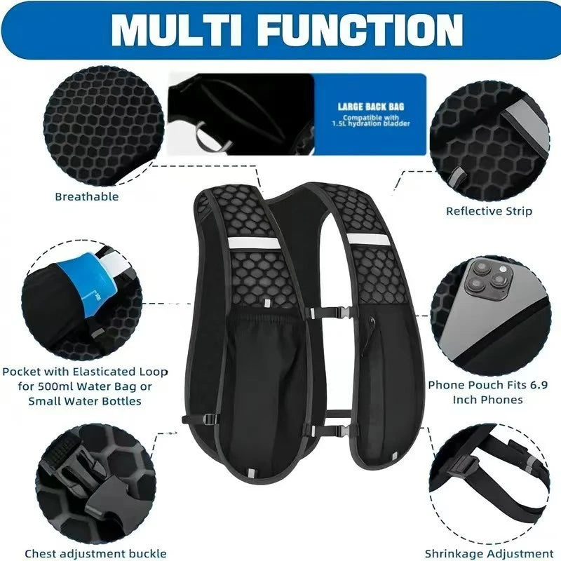 Light Weight Hydration Backpack for Outdoor Sports - Ergonomic Water