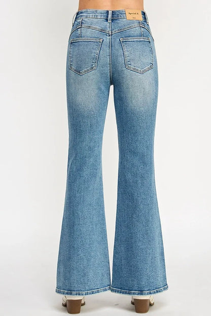 Saige HIGH Rise Western Embroidery & Stud Flare