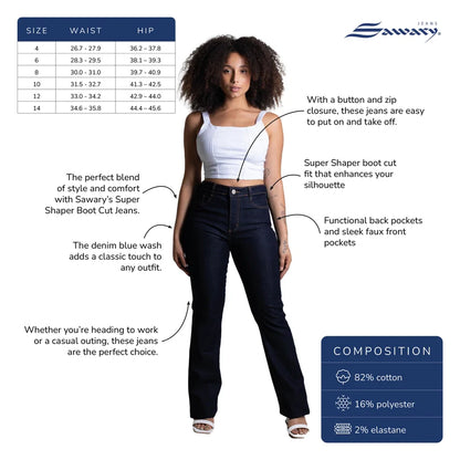 Sawary Super Shaper High-Waisted Boot Cut Jeans