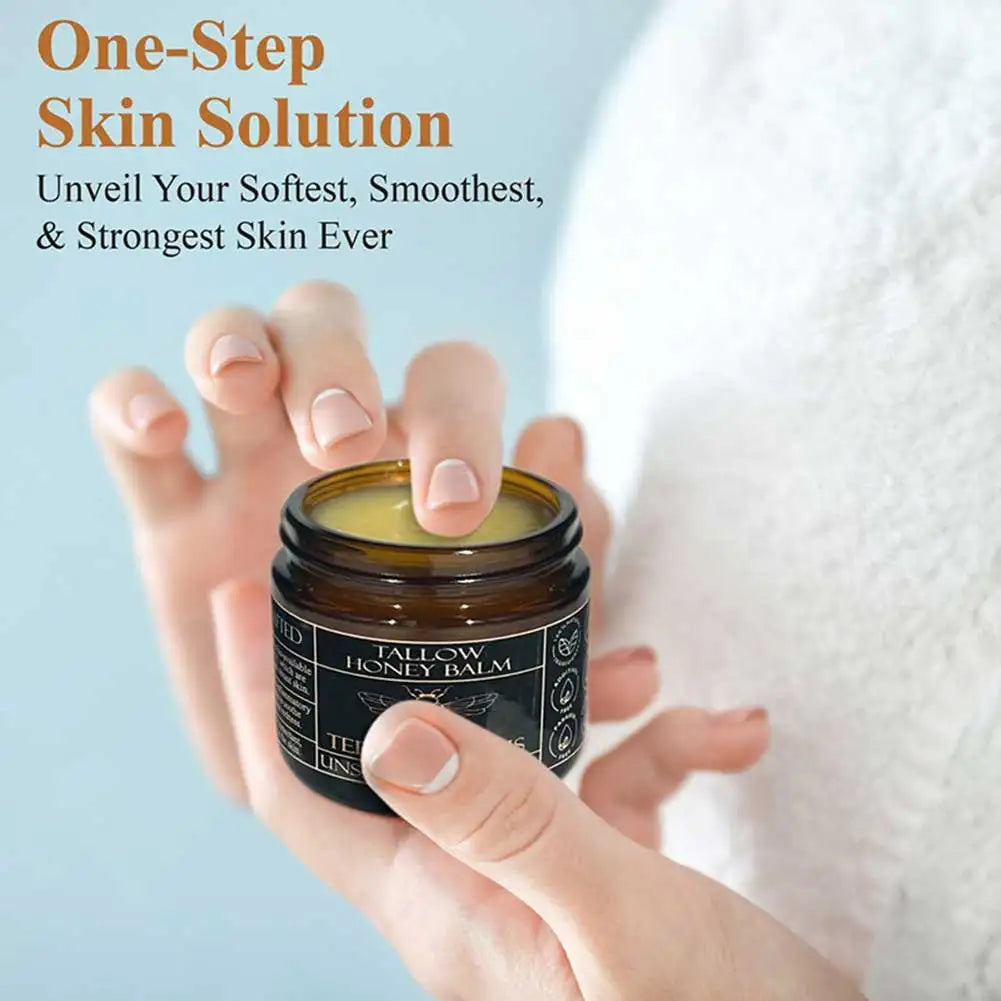 Organic Grass Fed Beef Tallow Balm With Raw Honey Moisturizing Cream
