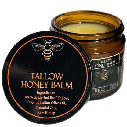 Organic Grass Fed Beef Tallow Balm With Raw Honey Moisturizing Cream