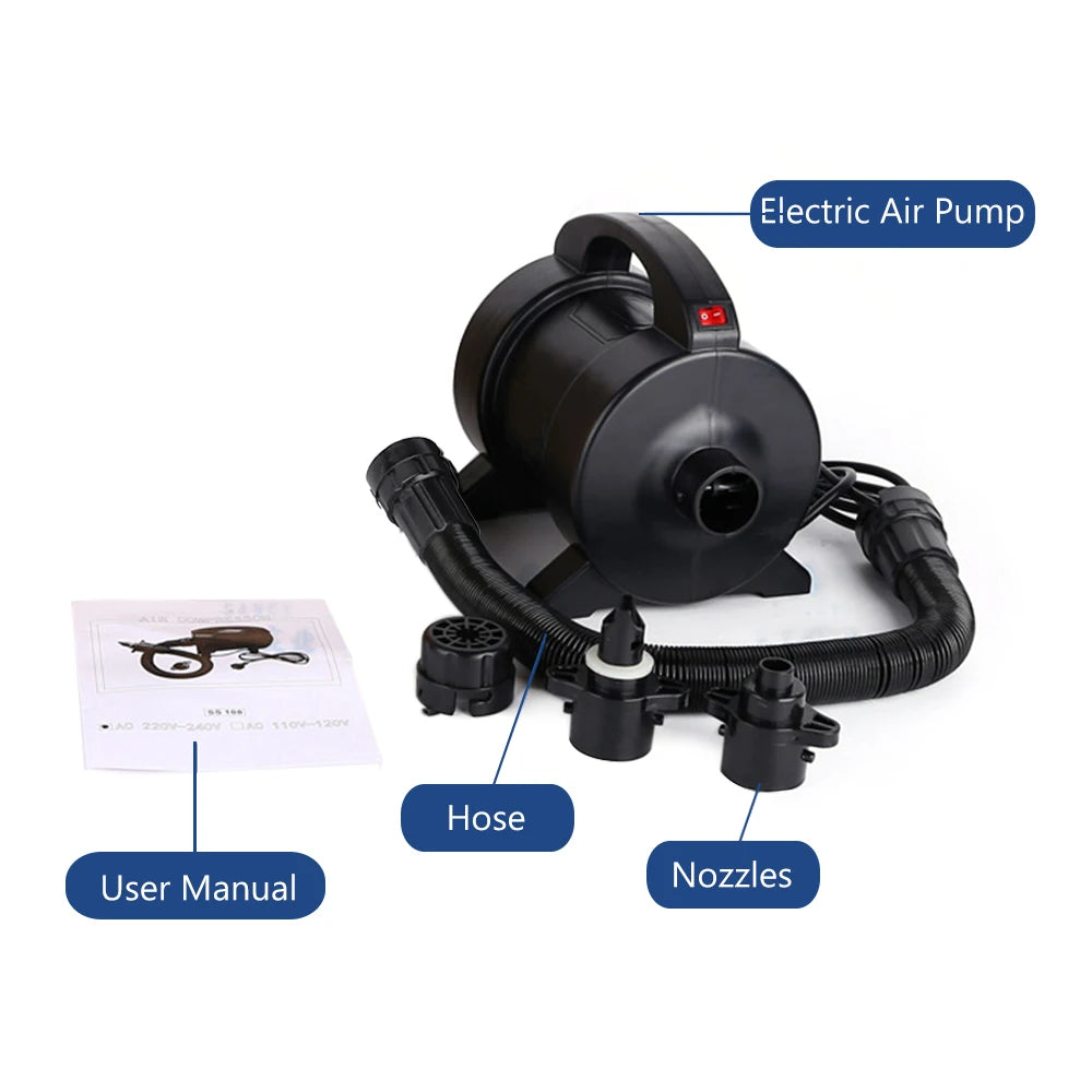 1600W Electric Pump Air Mattress Pump Quick Inflation Electric Air