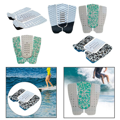 3Pcs Deck Grip Mat Adhesive Anti Slip Surfboard Traction Pad Deck Pad