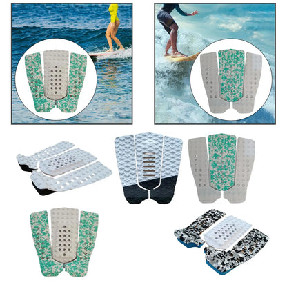 3Pcs Deck Grip Mat Adhesive Anti Slip Surfboard Traction Pad Deck Pad