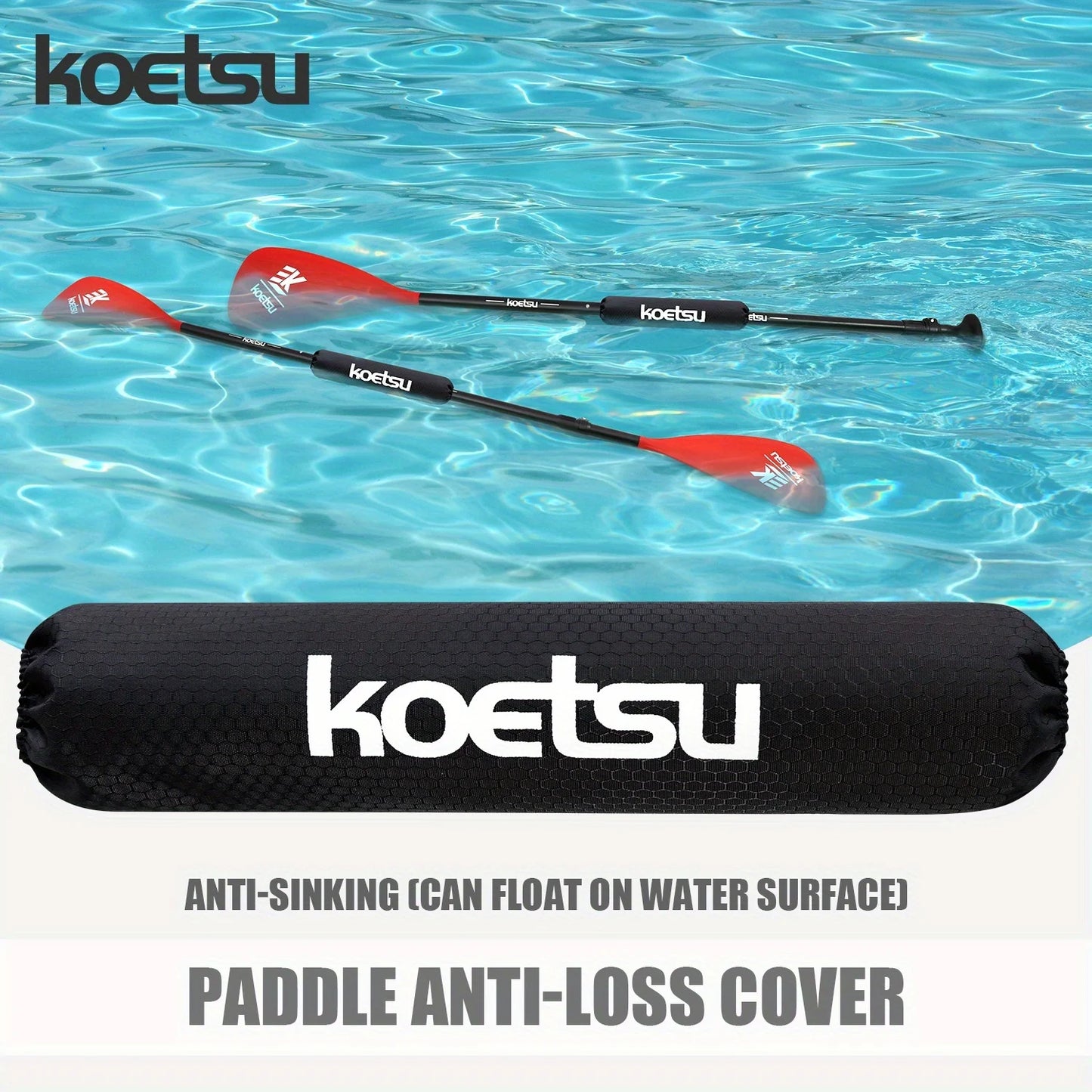 KOETSU Paddle Buoyancy Sleeve Black 420D PU Durable Soccer Pattern EPE