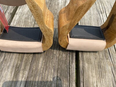 Showman Solid wood stirrups with curvy sides