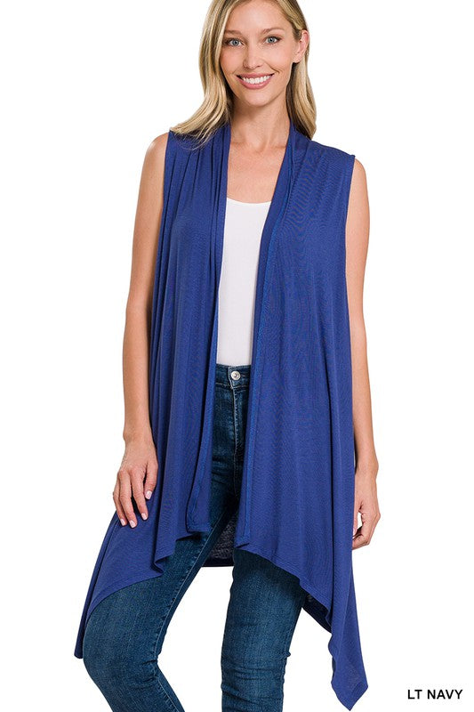 Zenana Flow & Go Lightweight Cardigan Vest – Sleeveless Open Front Layering Essential