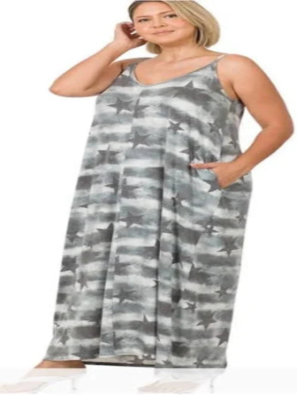 Plus Stars & Stripes Cami Maxi – Patriotic Style with a Flowy Fit
