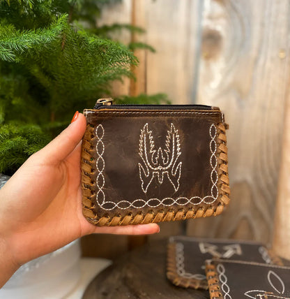 Stitched Leather Coin Pouch
