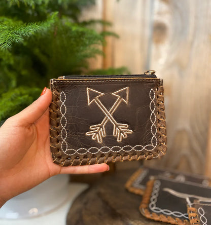 Stitched Leather Coin Pouch