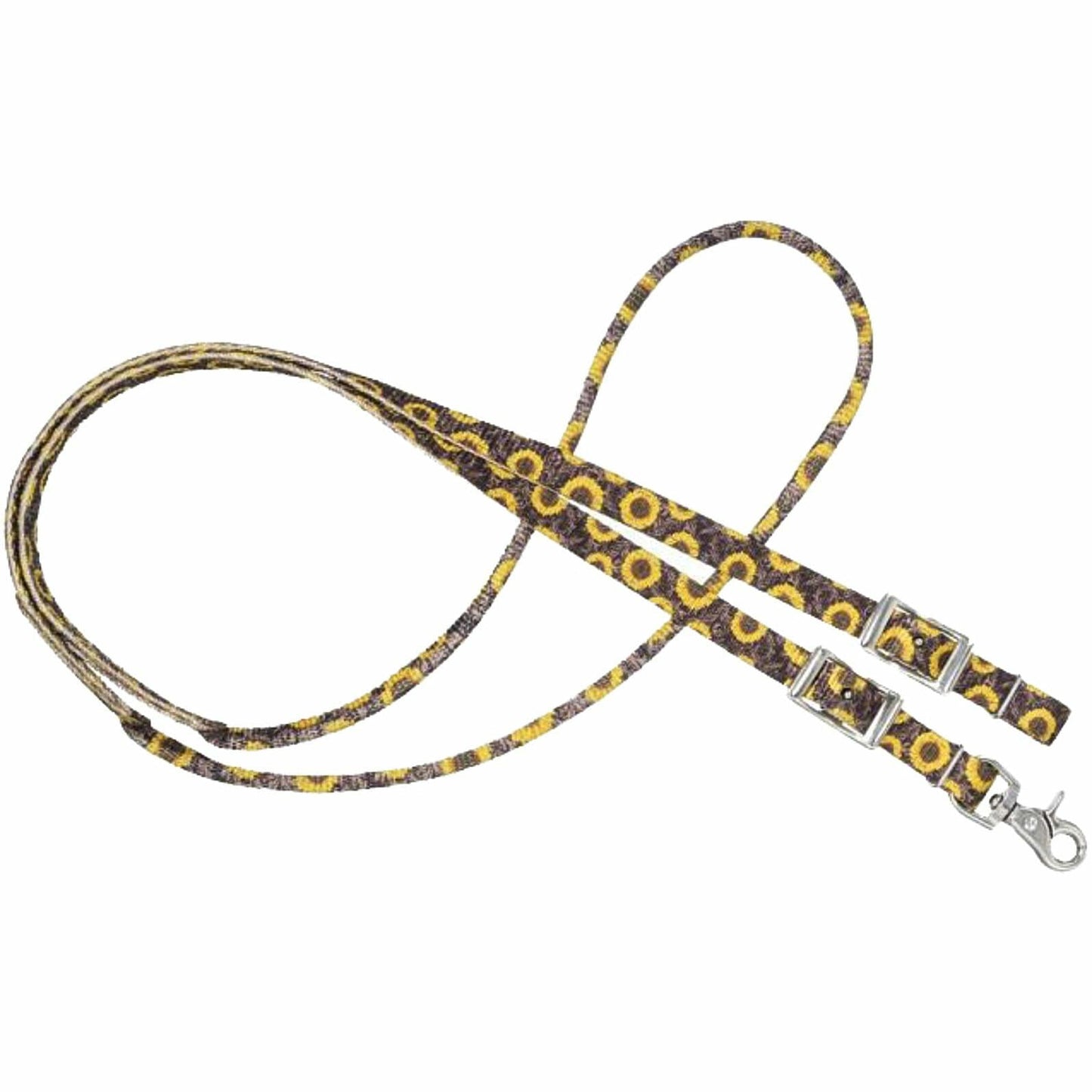 Tough 1 Nylon Rolled Roping Reins Sunflower